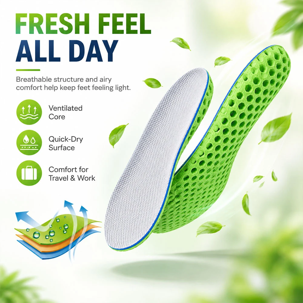 New Orthopedic Memory Foam Insoles Sport Insert Feet Men Women Soles Breathable Running Cushion Daily Wear WINRUOCEN