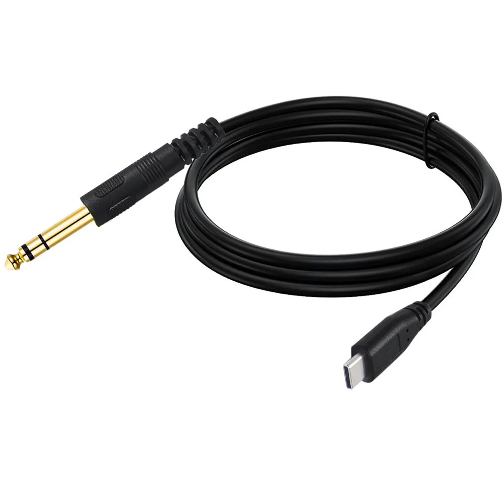 كابل صوت من النوع C إلى 6.35 مقاس 6.35 مم ثورة TYPE-C جيتار كهربائي عام للهاتف المحمول كابل صوت لتسجيل الكمبيوتر #4