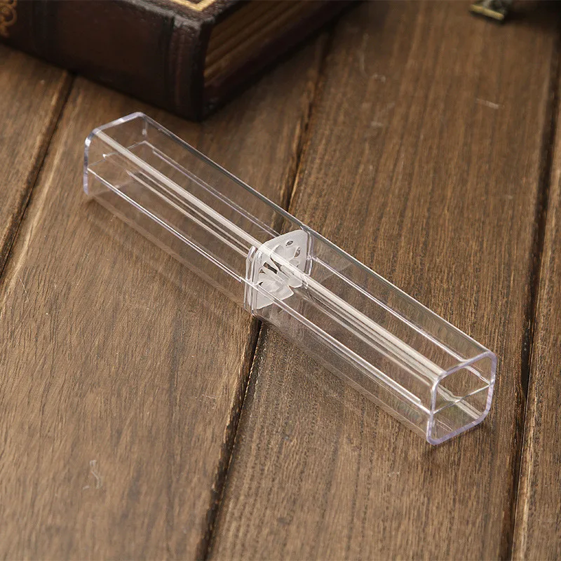 

50Pcs Plastic Transparent Pen Box Wholesale Creative Box Acrylic Pen Box Rectangular Plastic Pen Box Pencil Cases