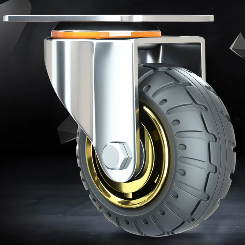 

3/4/5 дюймов универсальные мягкие резиновые мебельные ролики односторонние тихие сверхмощные тормозные колеса для настольных тележек