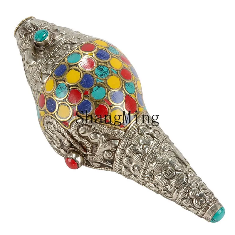 

PYH Buddhist Supplies Eight Supplies Conch Clad Copper Colored Creature Left-handed Buddhist Right-handed Ornament