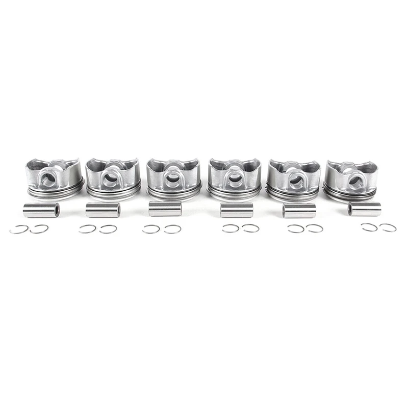 6 Pcs Pistons & Rings Accessories 2720303717 2720304017 A2720301018 For Mercedes Benz E-CLASS M272 CL203 S204 W211 S211 W212