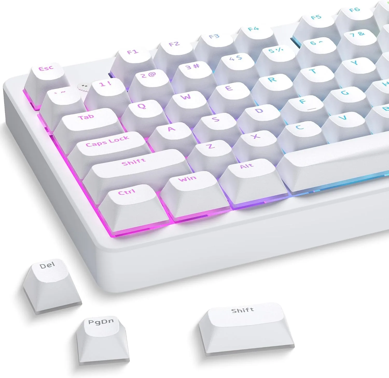 

White Pudding Customized Mechanical Keyboard keycaps Translucent Character 117 Keys Magnetic Axis Keyboard Cap ﻿