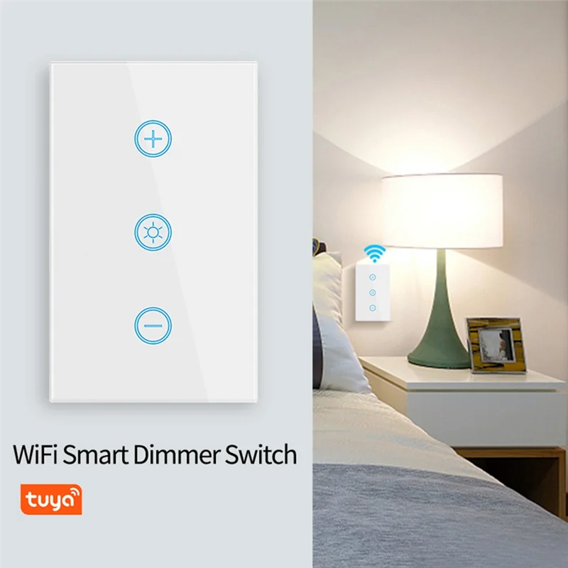 

ABMS-Tuya Wi-Fi умный диммер США умная стеклянная панель настенный сенсорный переключатель Smart Life управление через приложение работает с Alexa Google Home