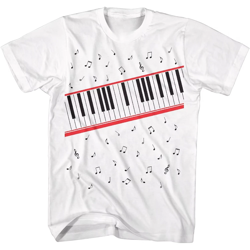 Michael Jackson Movie _MJ, Jump Up!_ Piano Pattern Luxury T-shirt, Pure Cotton for Both Men and Women Harajuku