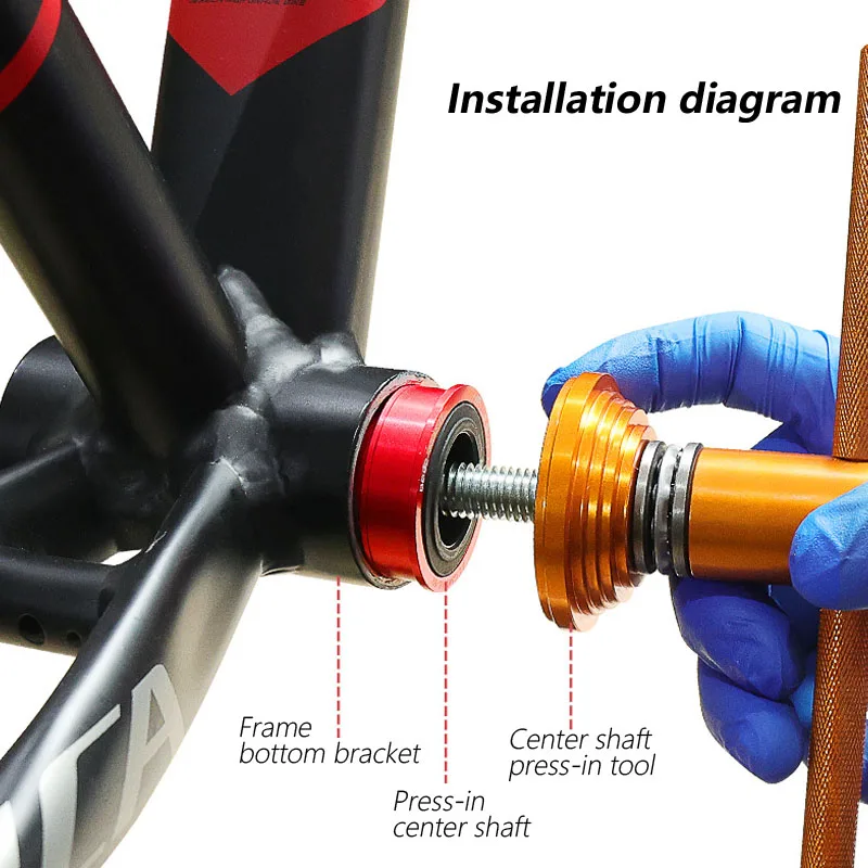 Bike Central Axis Press-in Bicycle Bottom Bracket Ceramic Bearing Crankset Axis BB 86-92mm Shaft For Shimano/SRAM GXP Bicycl