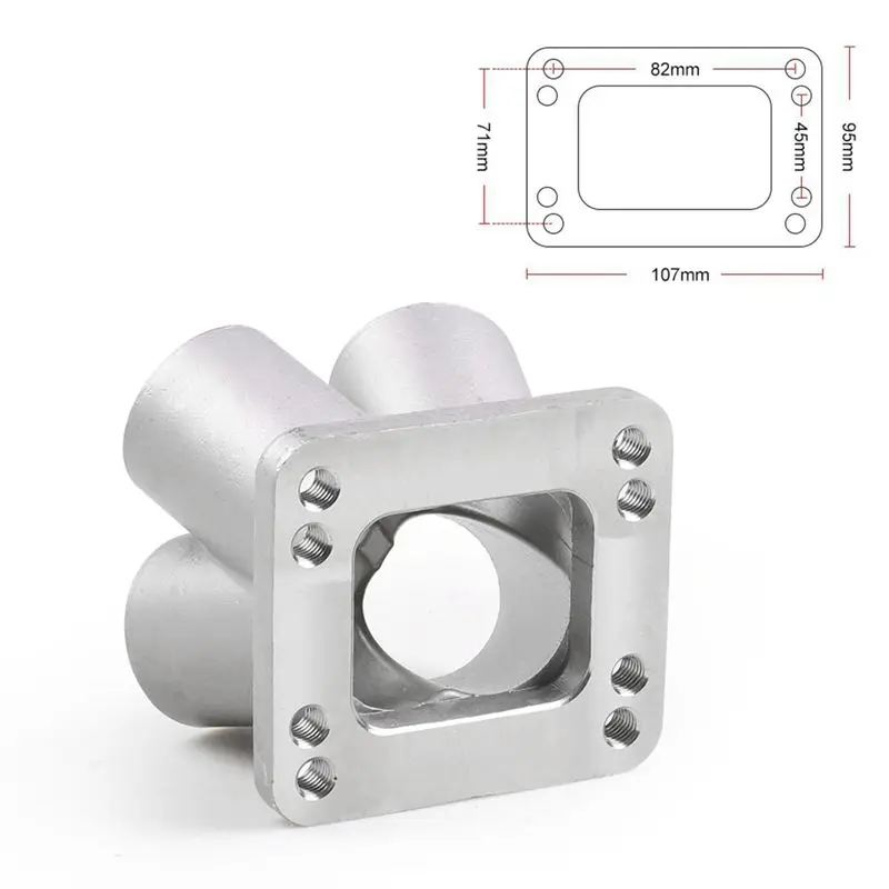 A30F-New جودة عالية يلقي 4-Hole شفة قاعدة 4-1 اسطوانة المنوع المشتركة ل T3 T4 التوربينات تعديل أجزاء السيارة #6