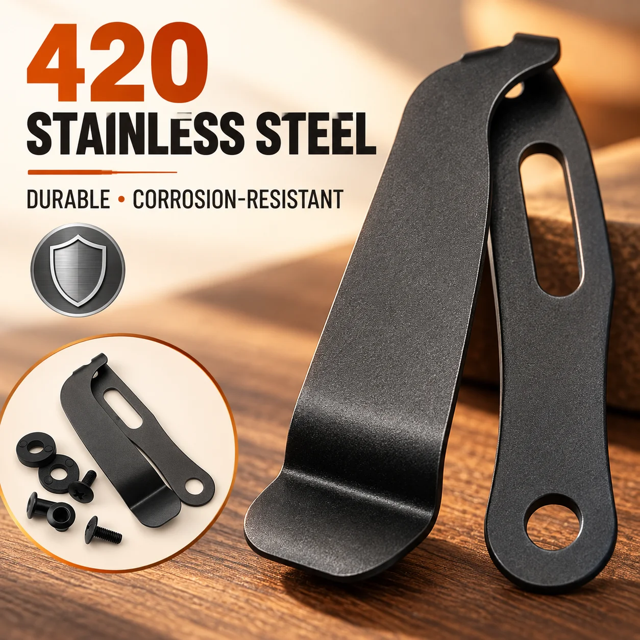 K Sheath Waist Clip Accessories K Sheath Clip for KYDEX Scabbard Carrying Clip K Sheath Waist Clip with Screws for Tool