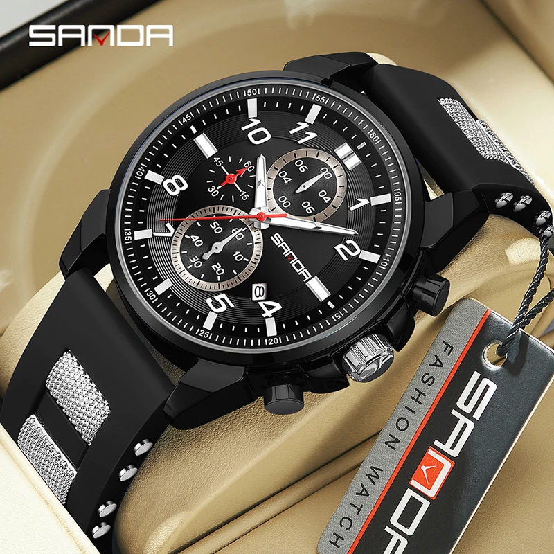 

SANDA 5506 Fashion Business Quartz Men Watches Top Brand Luxury Male Clock Chronograph Sport Mens Wrist Watch Relogio Masculino