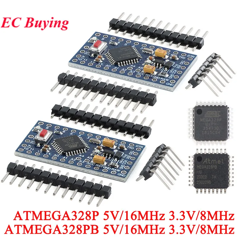 Pro Mini 328 Atmega328P 5V 16MHZ 3.3V 8MHz ATMEGA328 328P Mini Pro ATMEGA328PB 328PB For Arduino Compatible For Nano Module