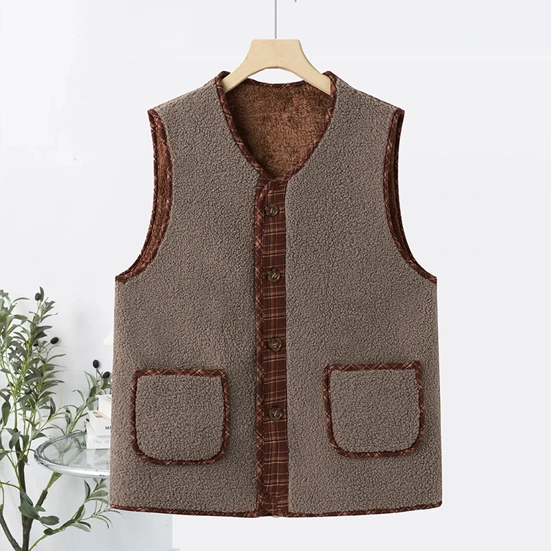 

Теплый женский жилет Thiened Fce, осень 2023, новинка Sle для поездок на работу, V-образный вырез, застежка на одной пуговице, чистый цвет, полиэстер