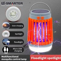 Electric Mosquito Killer Lamp UV Light Bug Zapper Trap Solar Charging Rechargeable Summer Fly Swatter Insect Killer Light