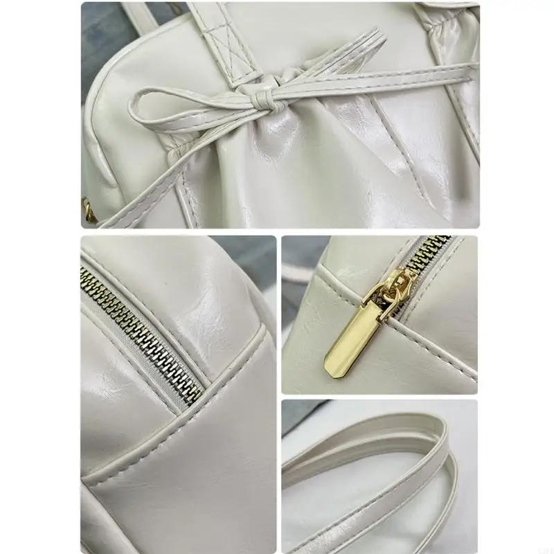 

Japanese Women's Underarm Bag With Bows Decoration PU Shoulder Bag Casual Satchel Handbag for Women and Girls