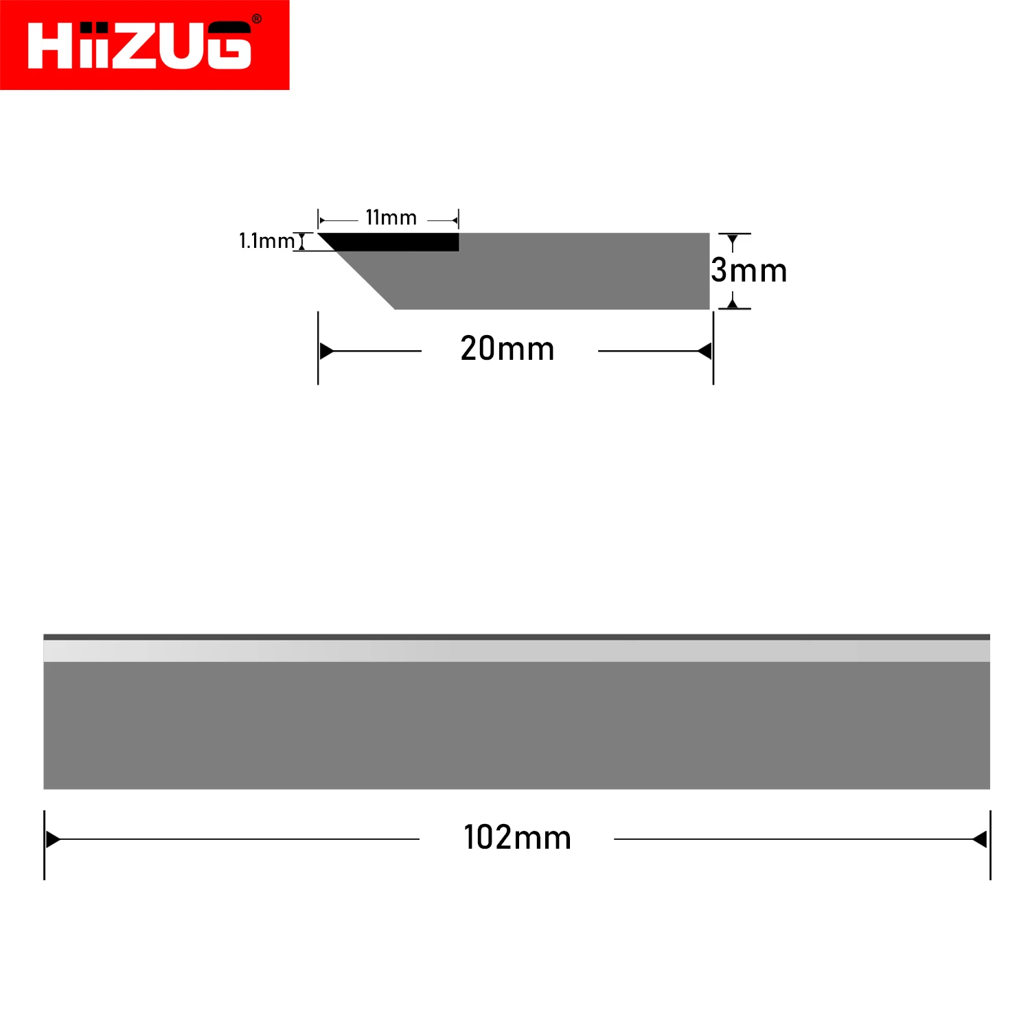 102×20×3mm Planer Blades 3pcs Resharpenable for Thicknesser Surface Planer Jointer Cutter Head HSS TCT