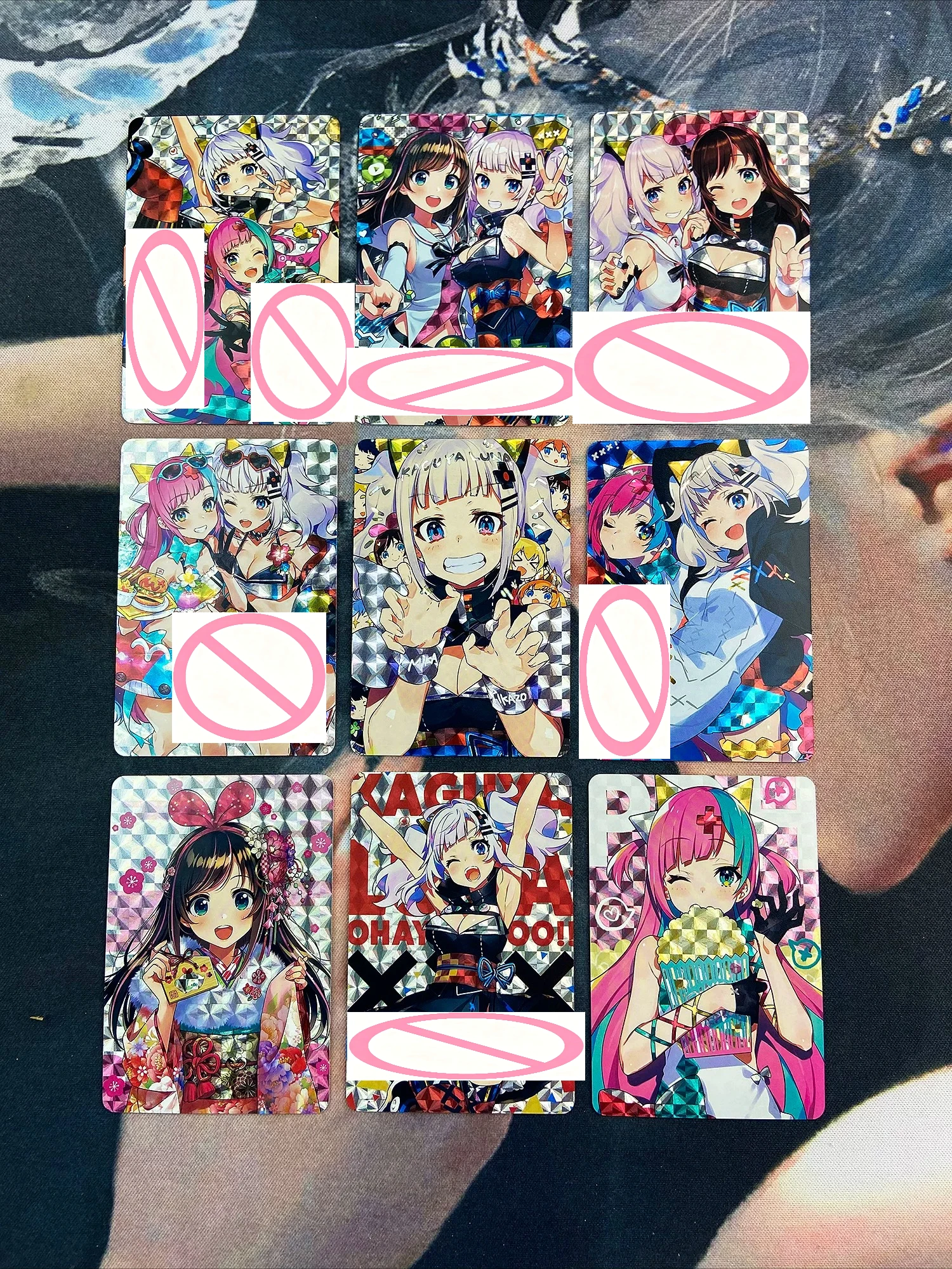 9 pieces DIY [ACG Refraction] YouTuber Virtual Idol Girl Huiyeyue Stumbling Love Selected Small Set Anime Collection Card