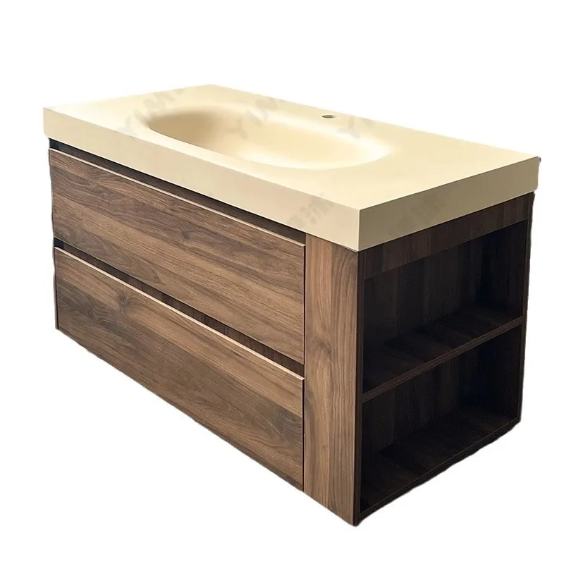 

Medium retro style bathroom cabinet side storage pure acrylic artificial stone