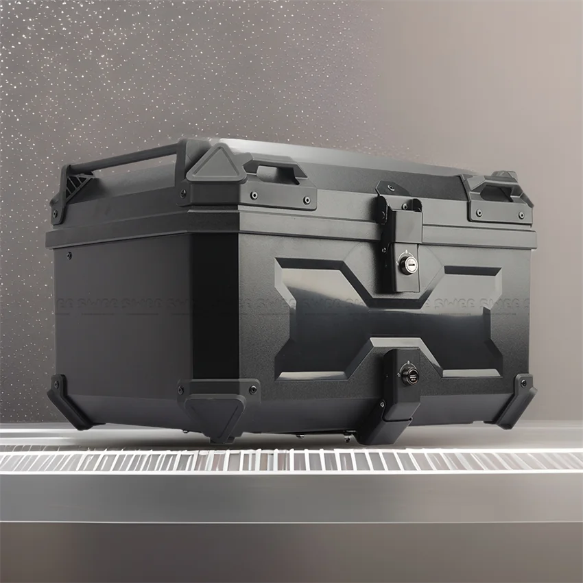 ABS Plastic Luggage Box 45L 58L Motorcycle Tail Box High Strength Electric Bike Quick Release Waterproof & Impact Resistant Case