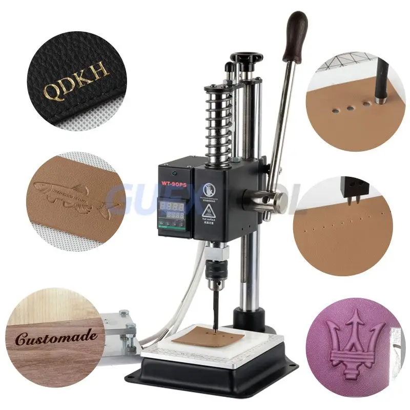 Small Manual Stamping Machine PU Leather Diamond Cutting LOGO Note Die Cutting Machine Hot Stamping Hot Pressing Marking Machine