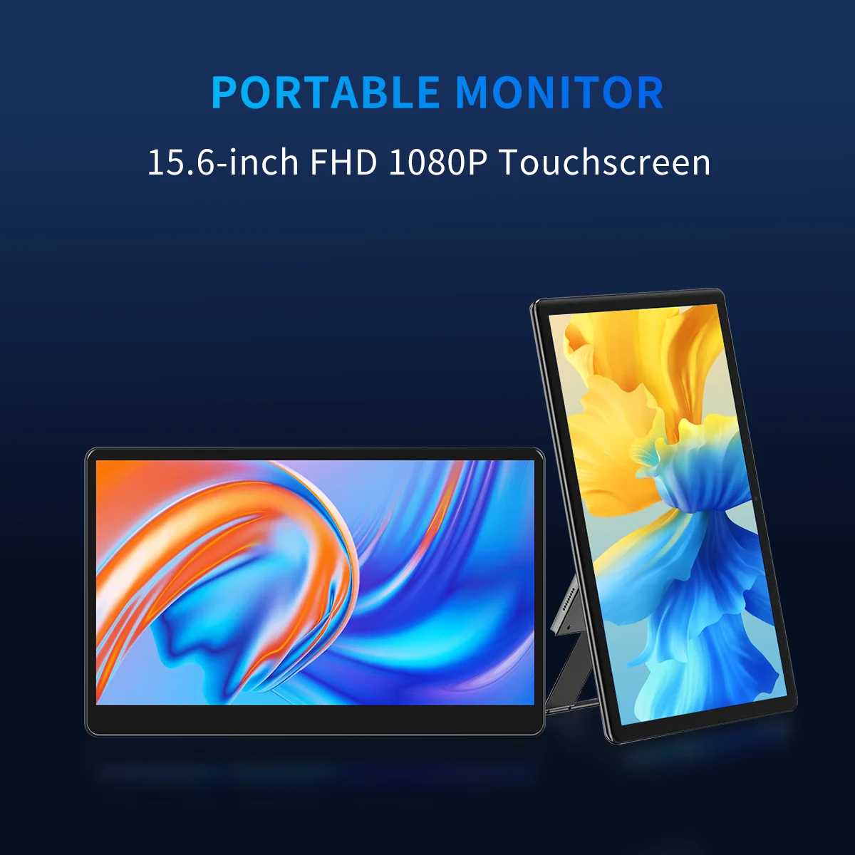 Unew Premium 15,6 Zoll 1920x1080 Touch Tragbarer Monitor - HDMI/Type-C, Zweitbildschirm für Xbox, Switch, PS, Laptop & PC – Detail 1