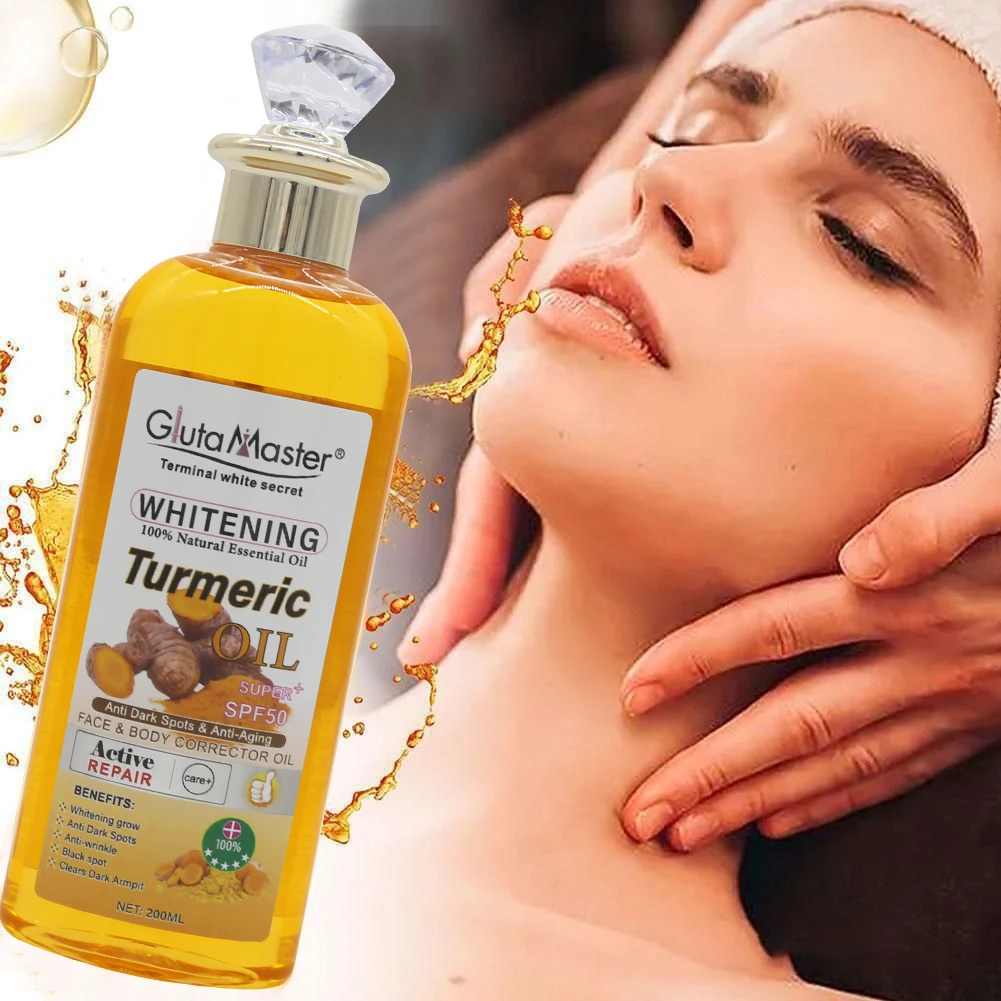 Gluta Master 200ml Turmeric Essential Oil Face and Body Skin Relaxation Massage Oil Nourishing Moisturizing Skin Oil