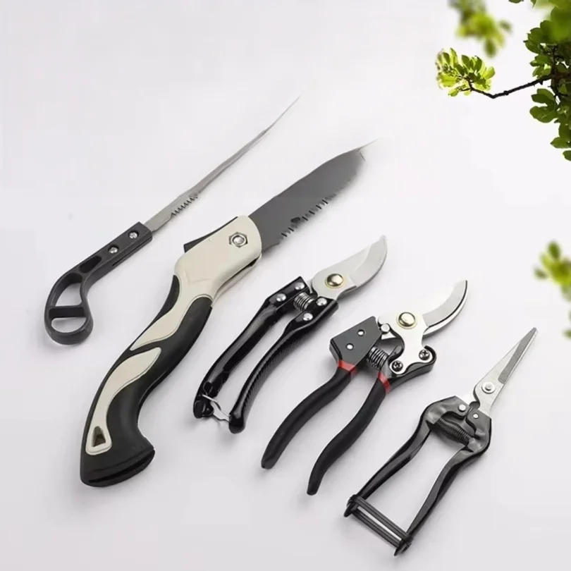 5-Piece Gardening Tool Set, Household Garden Hand Tools Kit with Pruning Shears, Folding Saw and Trimming Tools for Flower Plant
