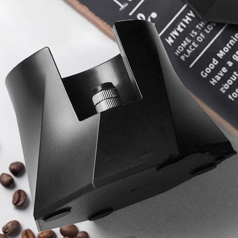 Spiral Black Tamp Base, Espresso Machine Handle Storage Base, Height Adjustable, Non-Slip Bottom