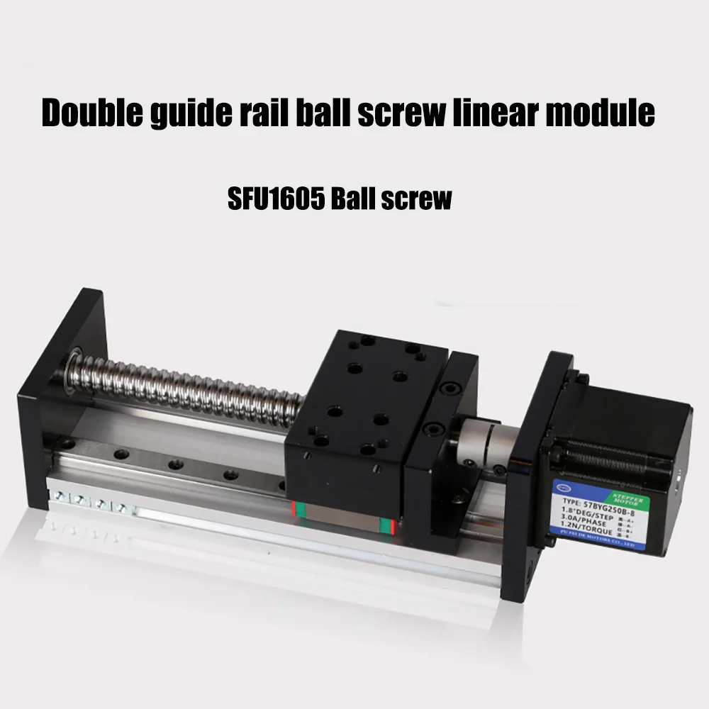 GX80 MGN double linear guide SFU1605 /1610 ball screw linear motion module to send stepper motor and coupling stroke 50mm-600mm