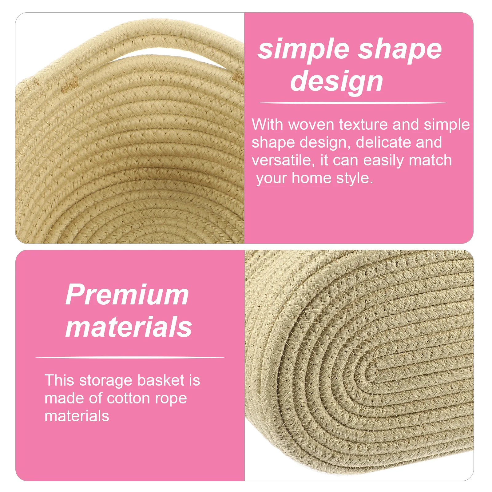 

Woven Storage Basket Cotton Rope Desktop Organizer For Snacks Cosmetics Makeup Brushes Home Accessory Rope Storage Container