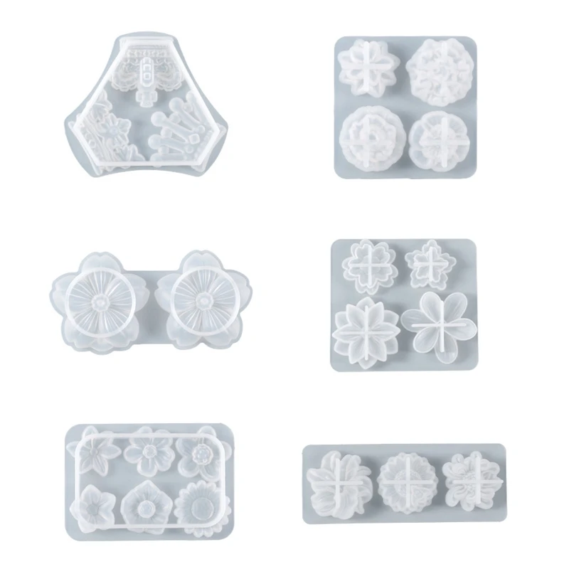 3D Mini Flowers Decoration Silicone Mold Epoxy Jewelry Plaster Mold Resin Casting Pendant Mold Suitable for Diy Crafts