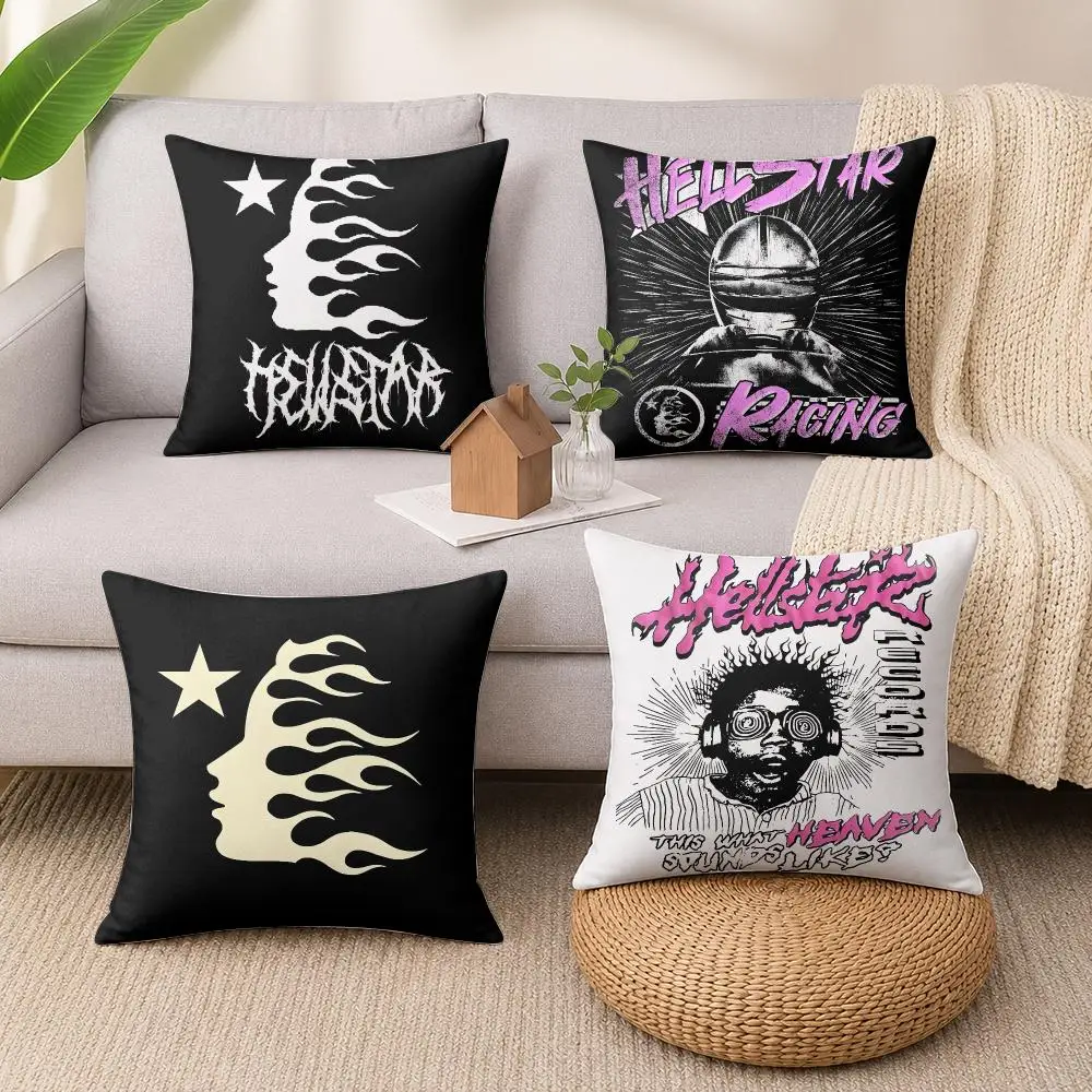 Gothic Fashion Brand H-Hellstars Cushion Cover Wrinkle-Resistant Short Plush Cushion Covers Breathable Machine-Washable