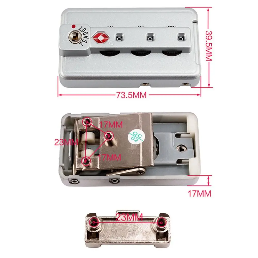 TSA Customs Password Lock Multi-purpose 3-digit Combination Lock  For Travel Luggage Suitcase Anti-Theft Code Padlock