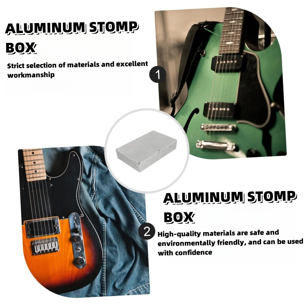 Miwayer 1590DD 188 × 119 × 37.5 مم تأثيرات الجيتار صندوق ألومنيوم/تصميم دييكاست الضميمة/لبديل دواسات الجيتار