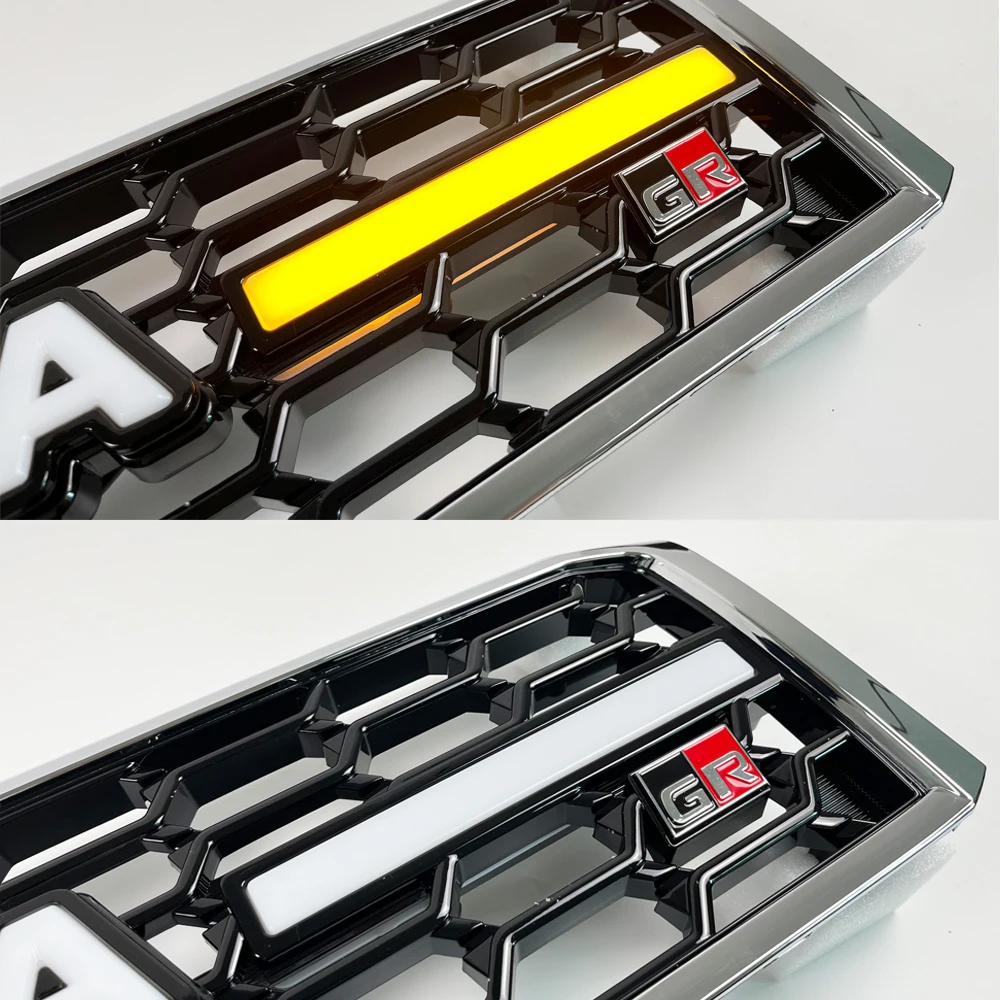LED Flowing Light chro me Black Front Grille Grill for to yo ta Land Cruiser 70 76 79 LC70 LC76 77 LC79 FJ70 FJ79 Accessories