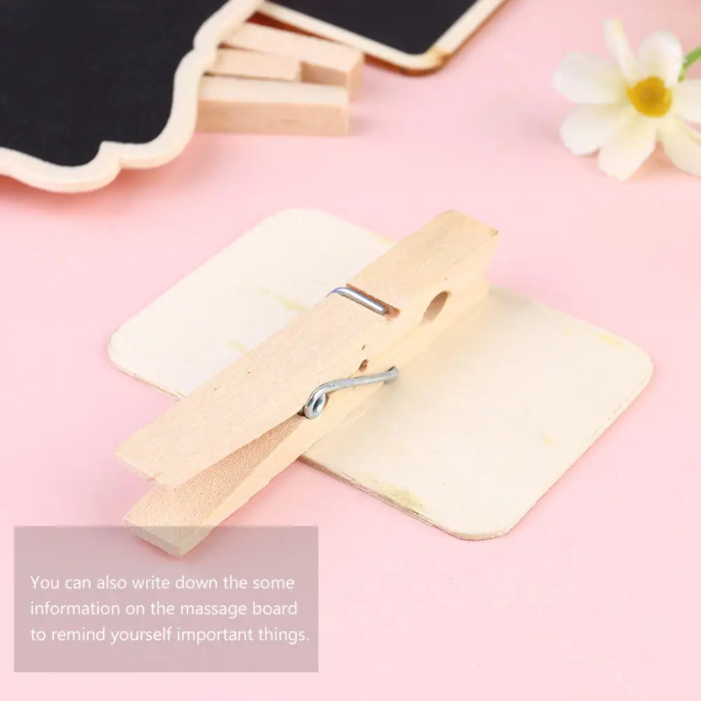 16Pcs Mini Wooden Blackboard Set Wall Mountable Chalkboard for Table Numbers Menus Greetings Message Board Home Decor Gift