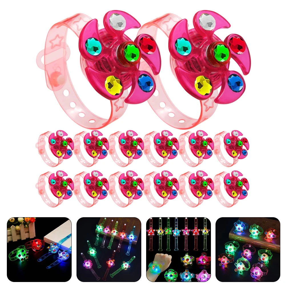 

18 Pcs Luminous Gyro Bracelet Kids Toys Wristbands Spinning Top Led Children Glowing Plastic Fashionable