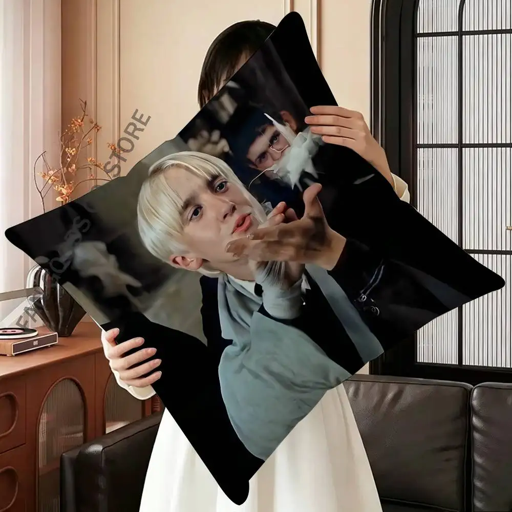 D-Draco Malfoy Tom F-Felton Printed Pillow Cover Cushion Case Simple Sofa Pillow Case No Pillow Core