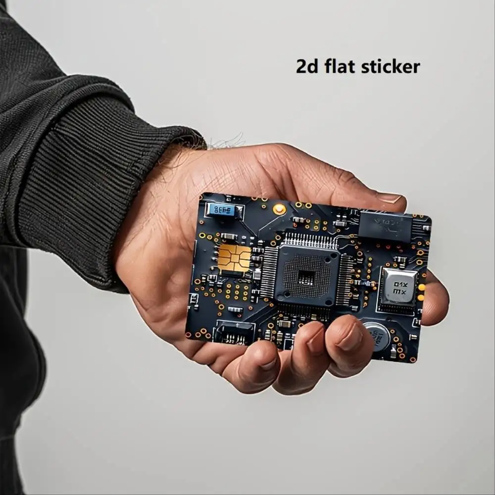 Creative Circuit Board Design Credit Card Sticker 2D Flat Bubble Free PVC Decal For EBT Debit Transit Keys Cards