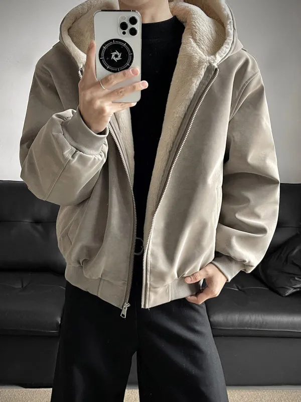 

Модная мужская куртка из искусственной кожи с капюшоном и нашивками, утепленная хлопком, с принтом Mountain Eagle, на молнии, повседневная