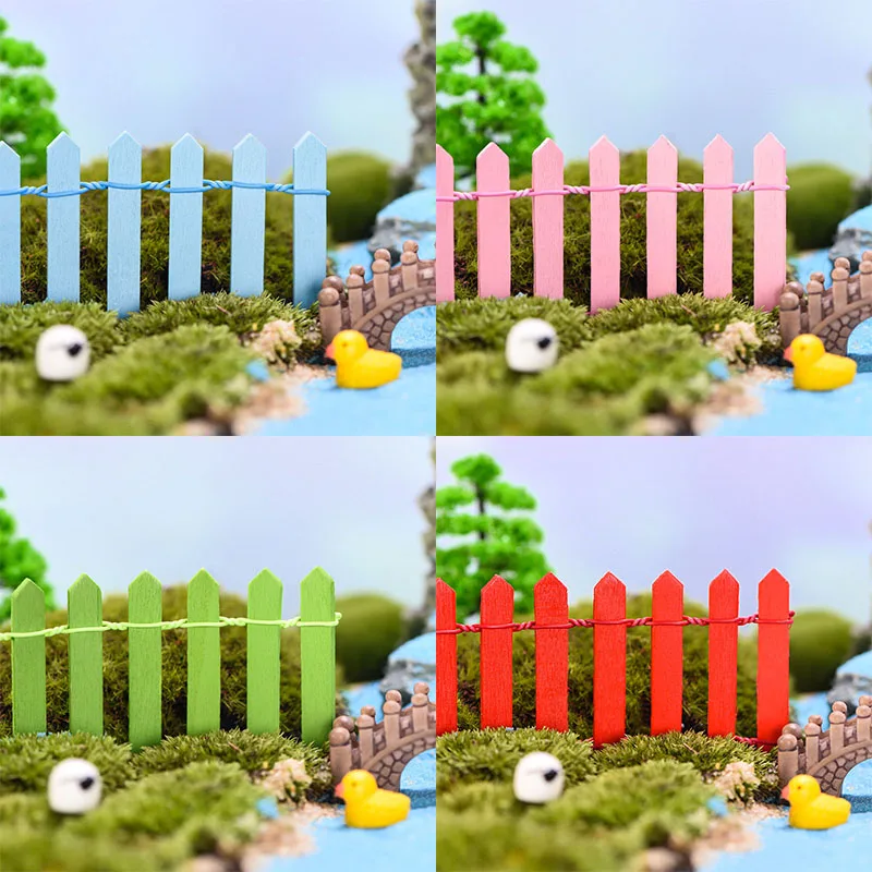 

Wooden Fence Model 90cm Bendable Micro Landscape Small Fence Railing Diy Sandbox Scene Construction