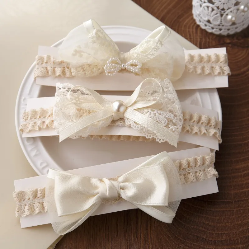 

Bowknot Hair Accessory Baby Headband Girls Lace Bow Headbands Full Moon Hundred Days One Year Old Princess Cute Hair Accessories