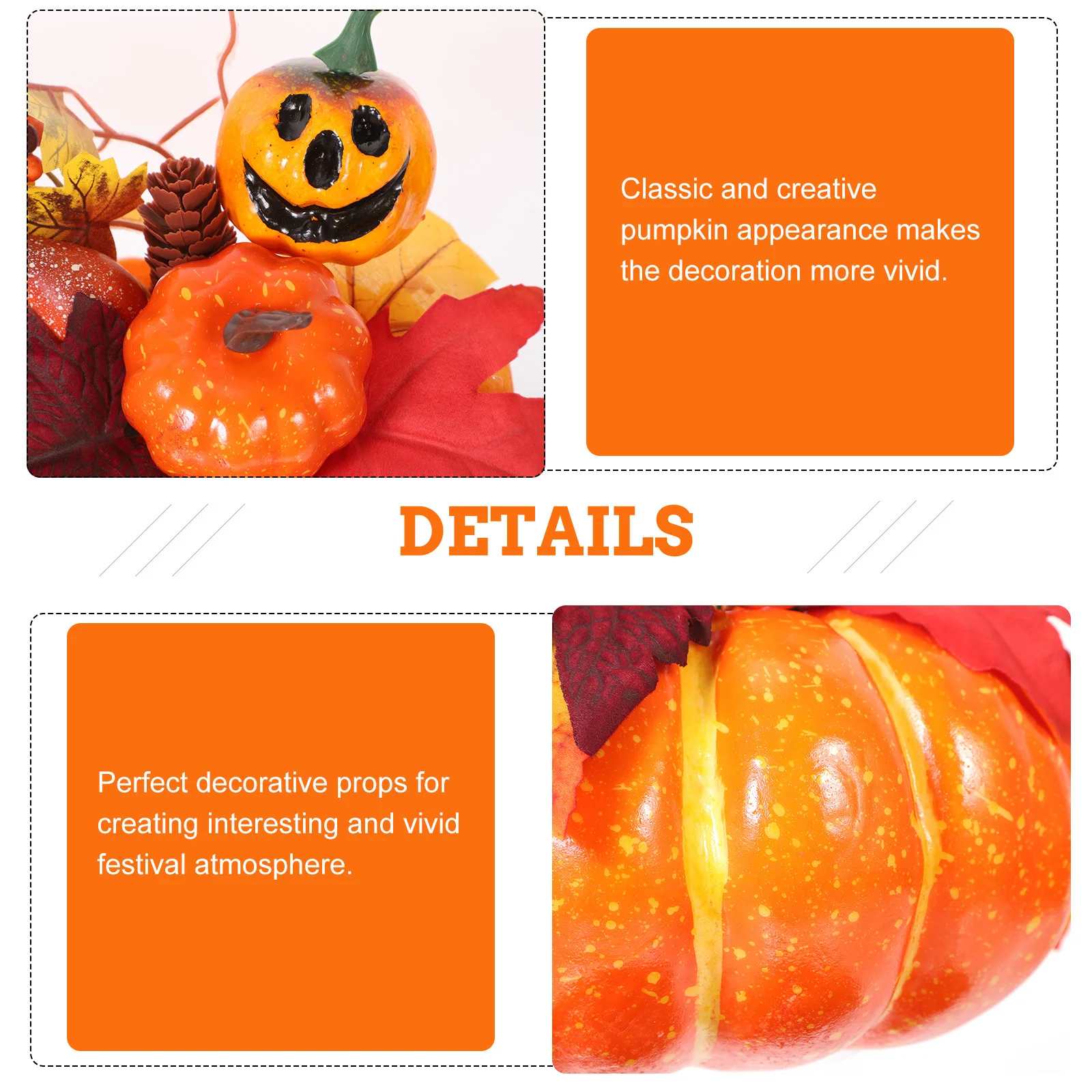 

Pumpkin Decor Halloween Decoration For Tabletop Party Harvest Festival Artificial Pumpkins Scene Props Simulation Ornament