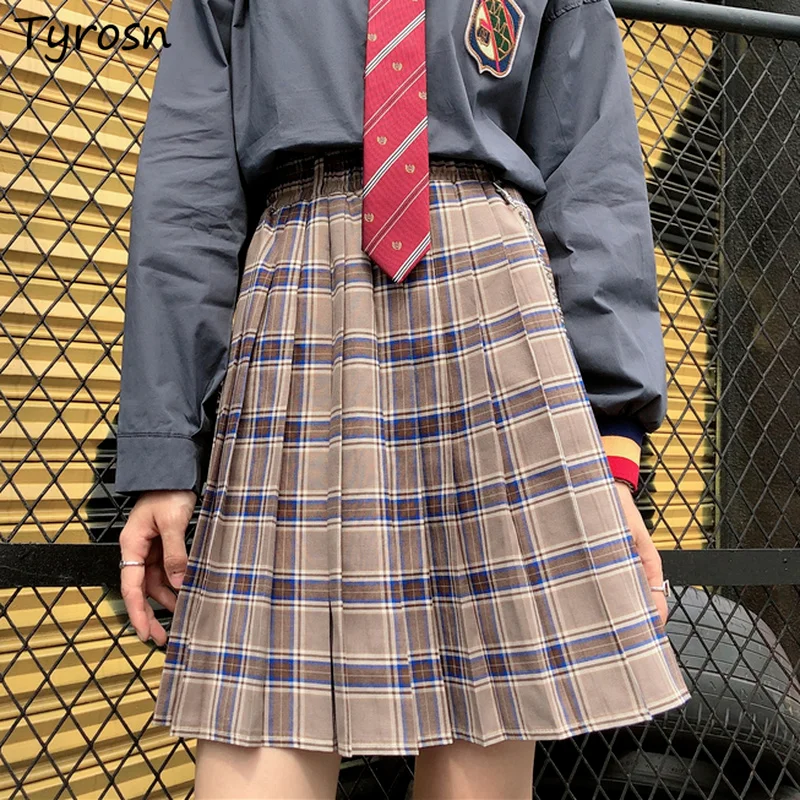 

Plaid Skirts Women Preppy Style All-match Design Students Mini Ulzzang Vintage Faldas Streetwear Ins Pleated Sweet Casual Spring