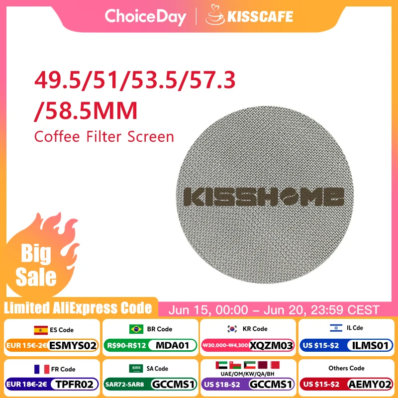 Tela de filtro de tela de disco de café expresso, placa de malha, portátil, reutilizável, para máquina de café expresso, acessórios, ferramentas de barista
