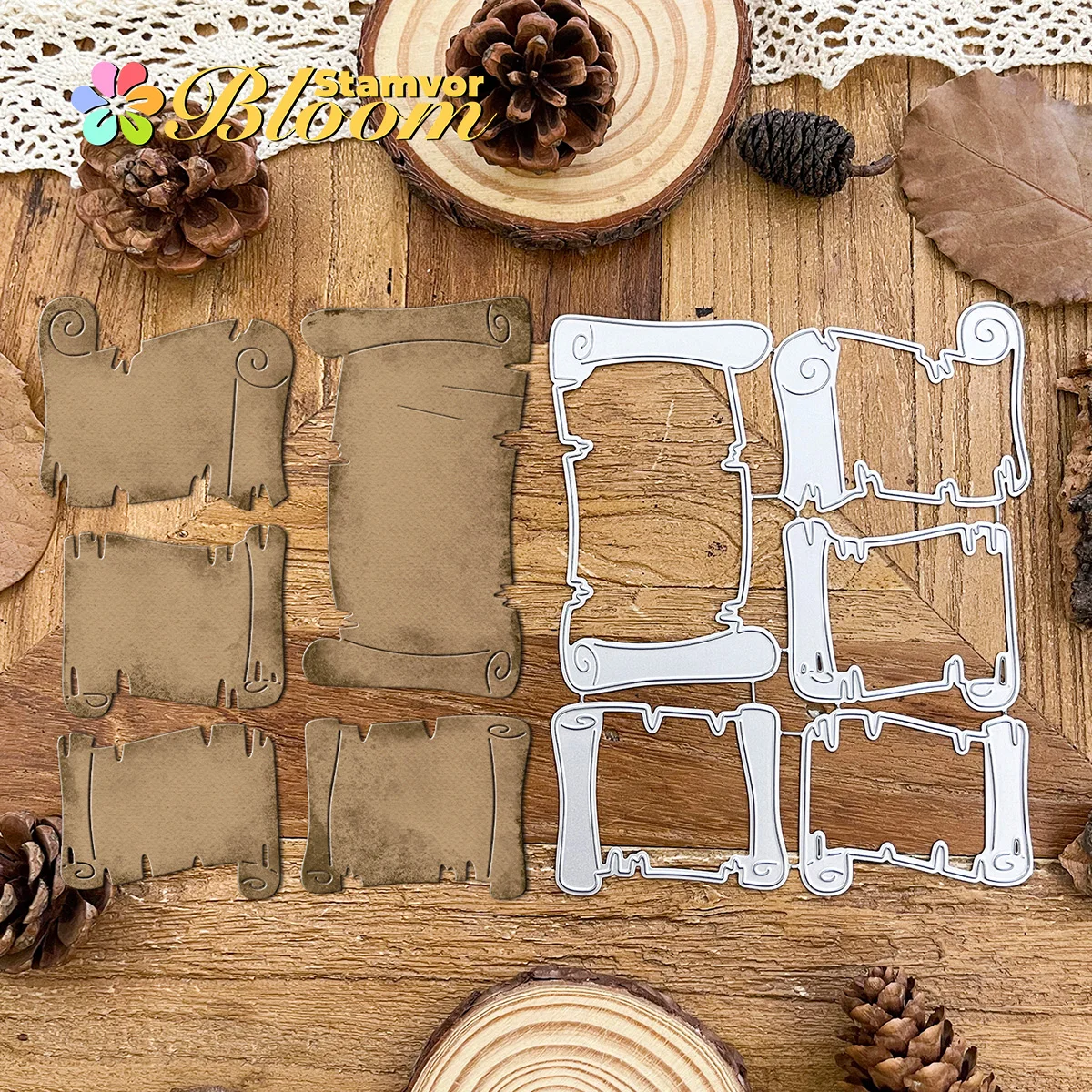 Originele Retro Gebroken Rollen Papieren Metalen Stansmessen Scrapbooking Decoratieve Embossing