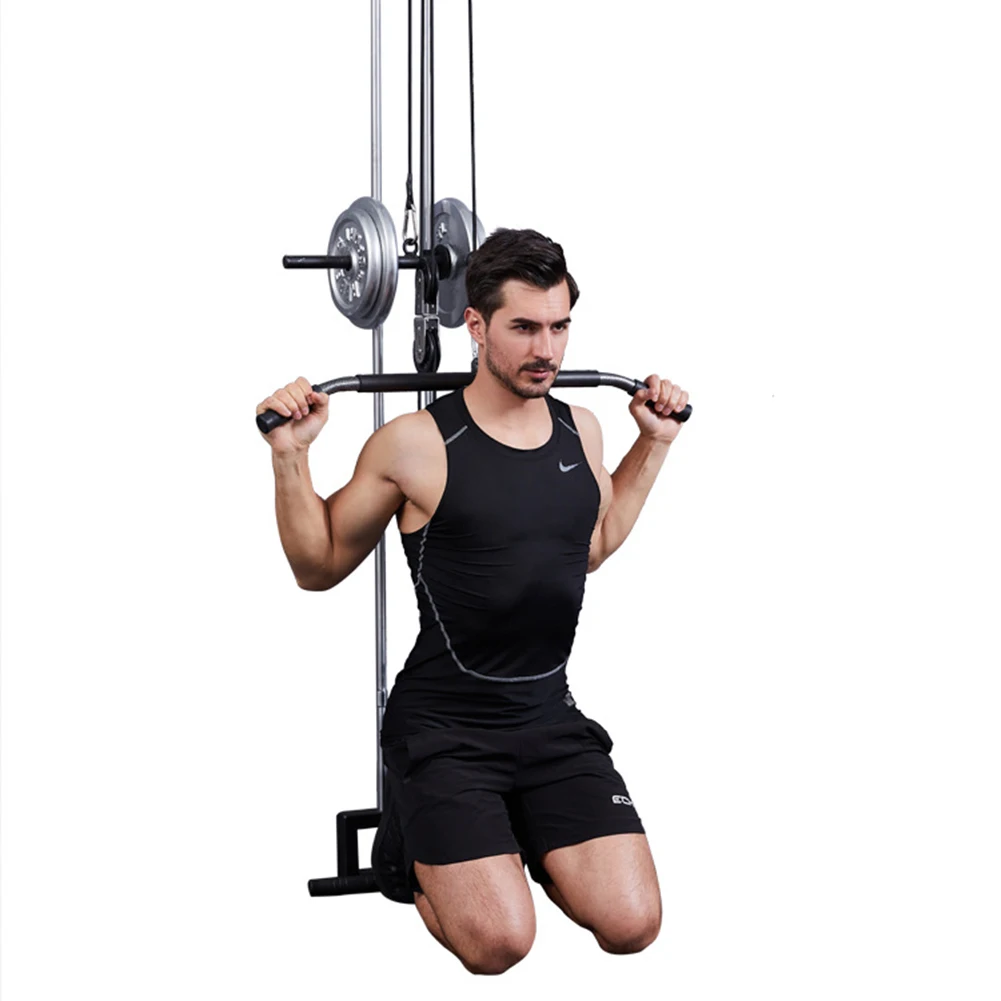 Fitness Pulley Cable Machine System DIY Gym Attachment Adjustable 2m Cable Workout Arm Biceps Triceps Hand Training Equipment