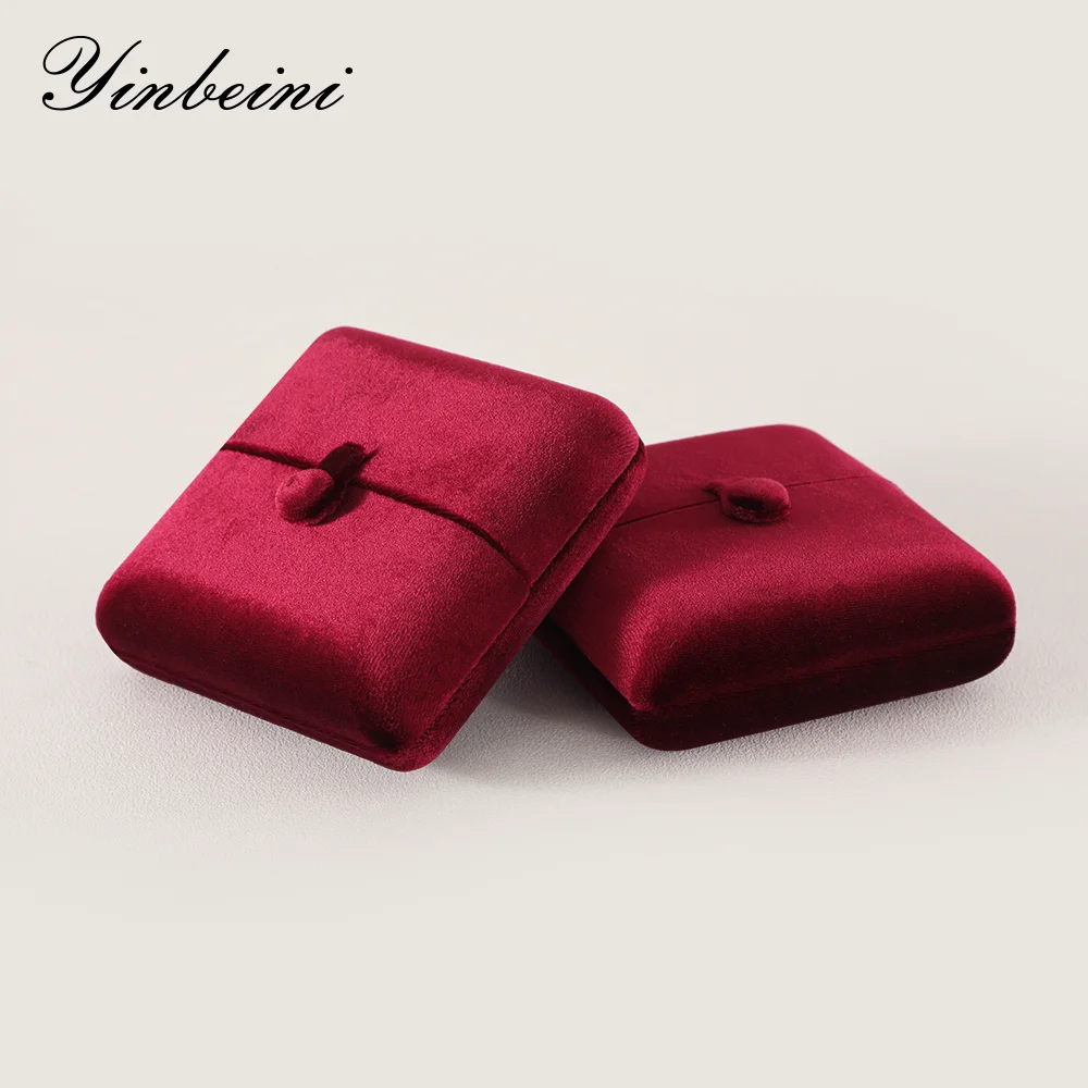 Yinbeini Velvet Jewelry Storage Box Ring Earring Bracelet Necklace Display Box for Wedding Proposal Engagement H024