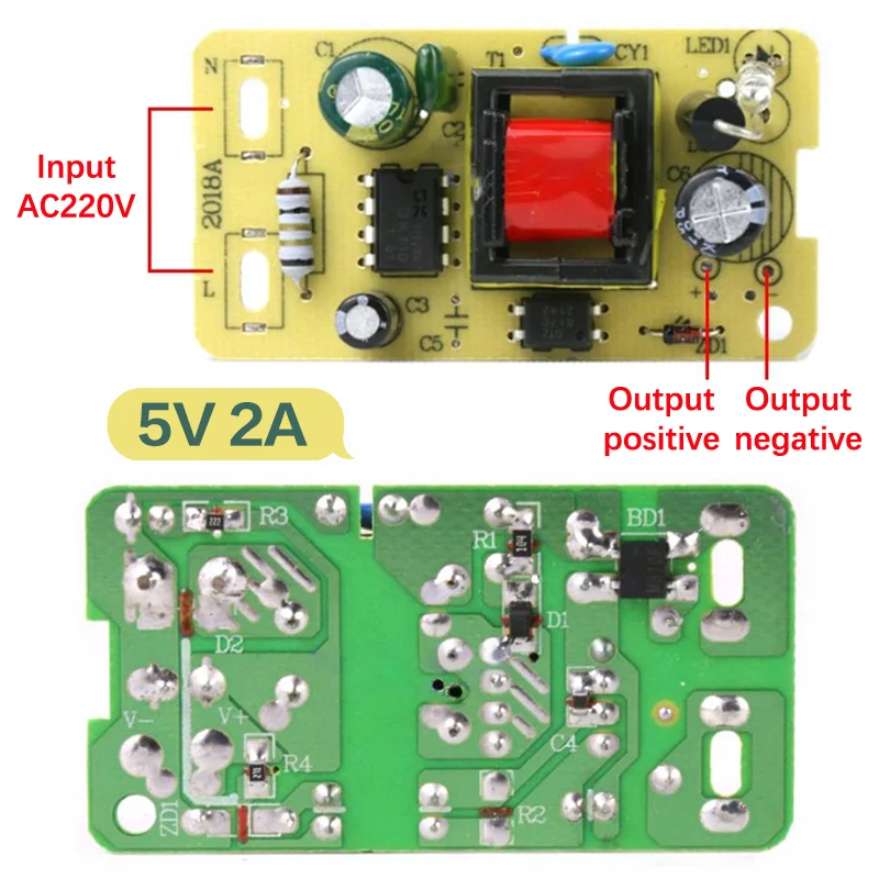 1PC 5V 2A Adapter AC 220V To DC 5V Switching Power Supply Module Step-Down Power Supply Board