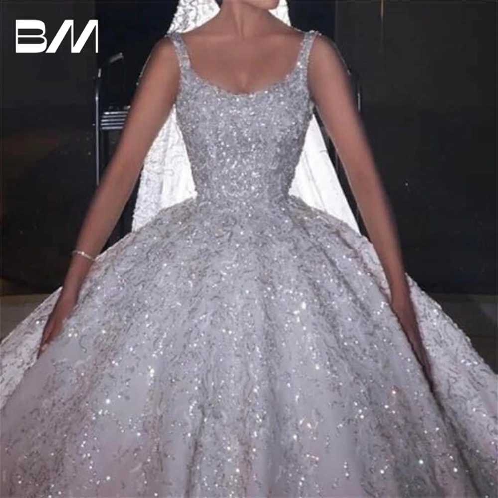 Embroidered Ballgown Wedding Dresses For Women 2024 Corset Bride Dress Zipper Backless Bridal Gown Custom Made Beads Sequined