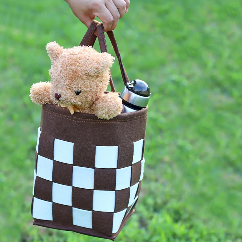 

Stable Safe Front Basket Felt Storage Easy Install Remove Decorative Cycling Basket