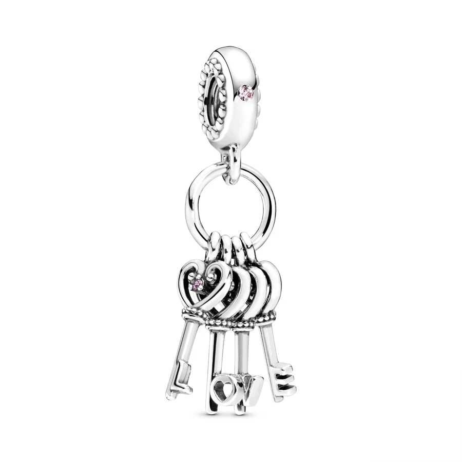 Vendi bene le chiavi dell'amore Ciondola i ciondoli con perline adatte al braccialetto originale in argento sterling 925 Regalo di gioielli da donna di moda fai da te